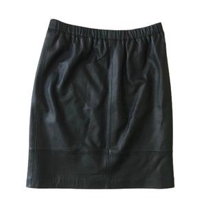 Kenneth Cole New York Mini Skirt Genuine Leather Pencil Black Super Soft Size 0